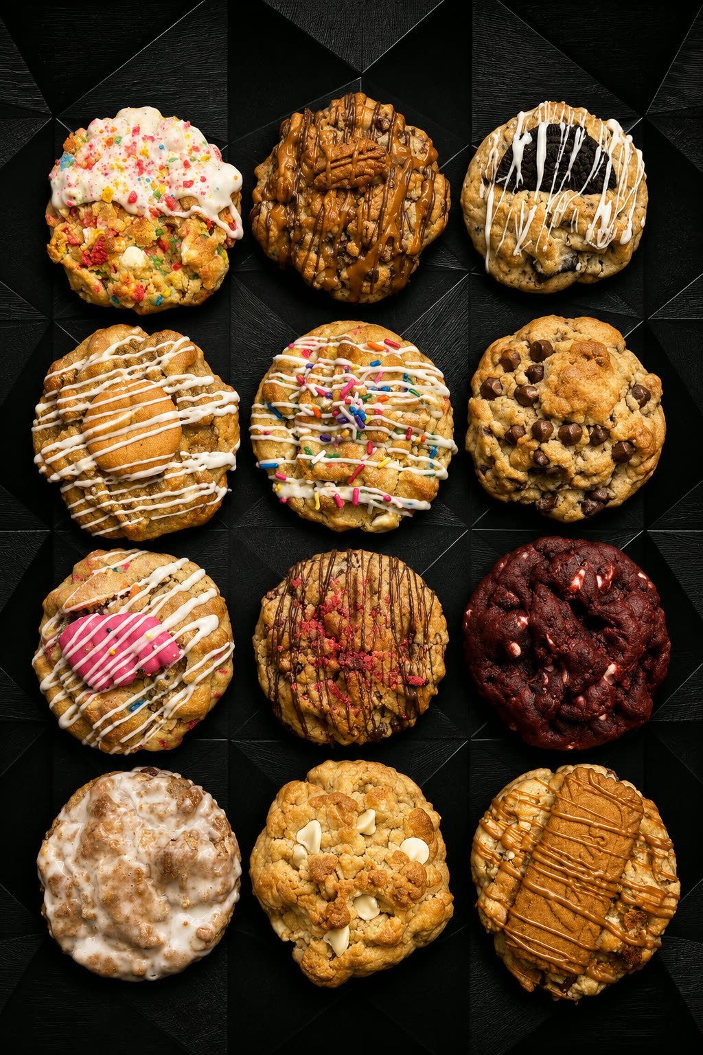 A collection of twelve decorated Reese Bake Co cookies